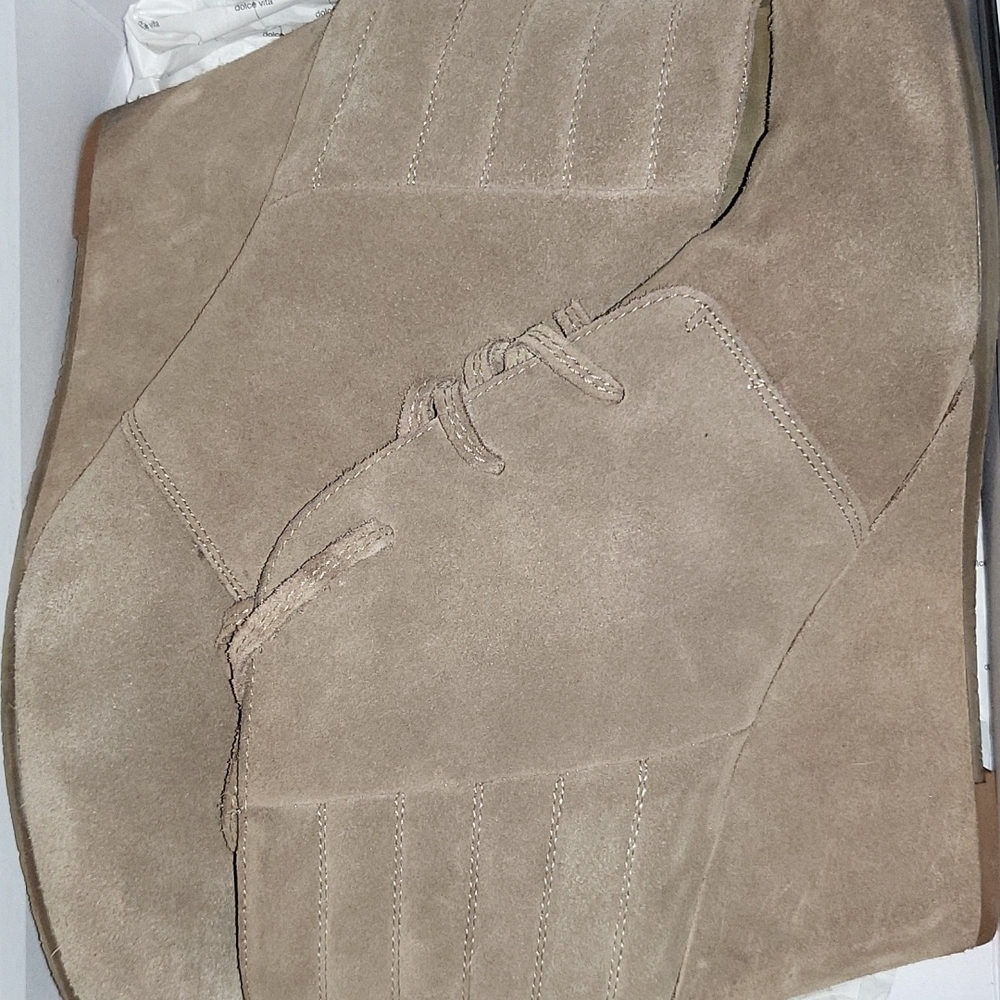Size 13 Taupe Suede Wedge Bootie